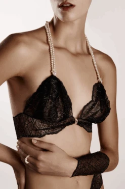 Sydney Daisy Pearl Bra In Black