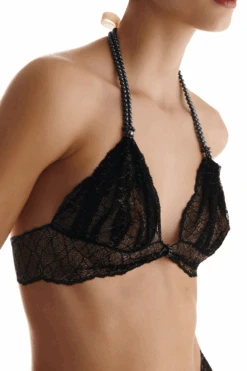 Sydney Daisy Dark Pearl Bra Black