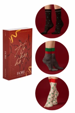 Fiore Ho Ho Ho Gift Boxed Socks (Pack Of 3 Pairs)