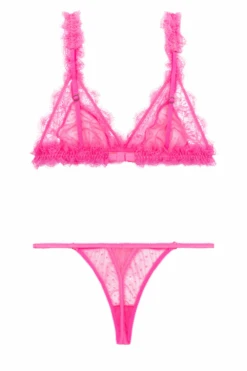 Love Stories Neon Pink Triangle Bralette & Mini Thong Set 16 Love Stories Neon Pink Triangle Bralette & Mini Thong Set -Fashion Lingerie Store Love Stories Lingerie set Bralette and Mini Thong
