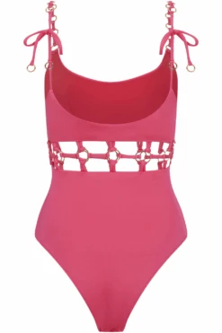 AGENT PROVOCATEUR Ashia Swimsuit Pink, Size 2 (UK 8) 9 AGENT PROVOCATEUR Ashia Swimsuit Pink, Size 2 (UK 8) -Fashion Lingerie Store agent provocateur ashia swimsuit pink ghost back