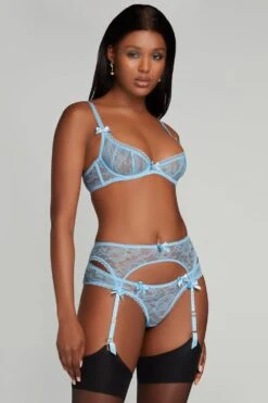 AGENT PROVOCATEUR Hinda Suspender Blue, Size 2 (UK 8)