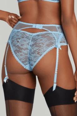 AGENT PROVOCATEUR Hinda Suspender Blue, Size 2 (UK 8) 10 AGENT PROVOCATEUR Hinda Suspender Blue, Size 2 (UK 8) -Fashion Lingerie Store agent provocateur hinda suspender blue 2