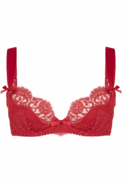 AGENT PROVOCATEUR Kateryna Plunge Underwired Bra 9 AGENT PROVOCATEUR Kateryna Plunge Underwired Bra -Fashion Lingerie Store agent provocateur kateryna plunge underwired bra red ghost front