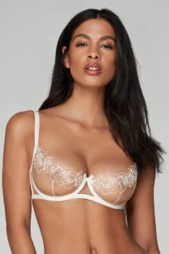 AGENT PROVOCATEUR Lindie Demi Cup Plunge Bra Ivory