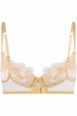 AGENT PROVOCATEUR Lindie Demi Cup Plunge Bra Gold 11 AGENT PROVOCATEUR Lindie Demi Cup Plunge Bra Gold -Fashion Lingerie Store agent provocateur lindie bra gold sand ghost back