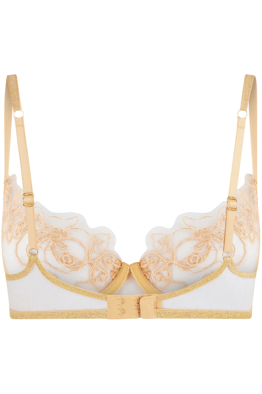 AGENT PROVOCATEUR Lindie Demi Cup Plunge Bra Gold 6 AGENT PROVOCATEUR Lindie Demi Cup Plunge Bra Gold - Image 4