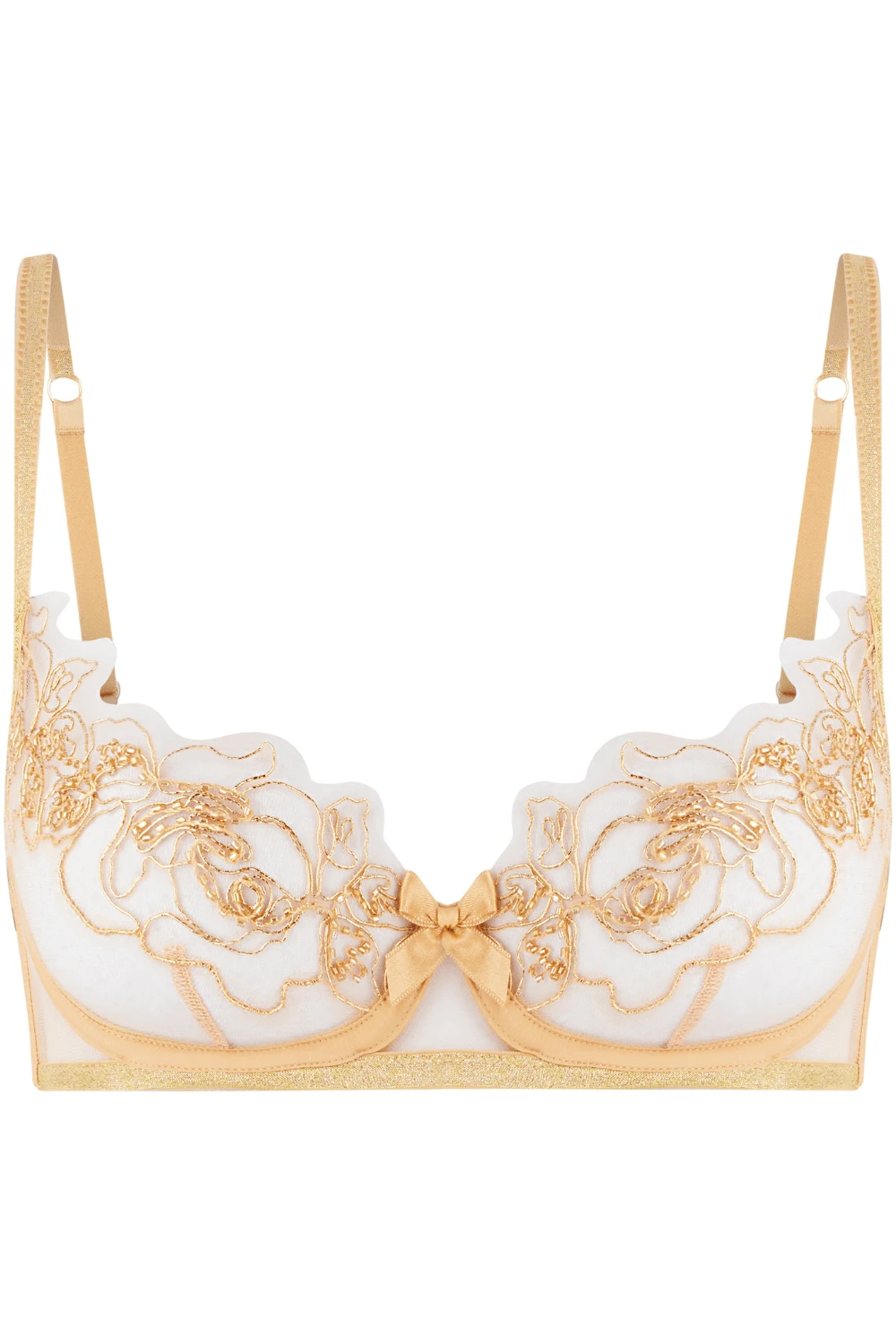 AGENT PROVOCATEUR Lindie Demi Cup Plunge Bra Gold 4 AGENT PROVOCATEUR Lindie Demi Cup Plunge Bra Gold - Image 2