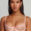 AGENT PROVOCATEUR Lindie Demi Cup Plunge Bra Baby Pink, Size UK 32DD