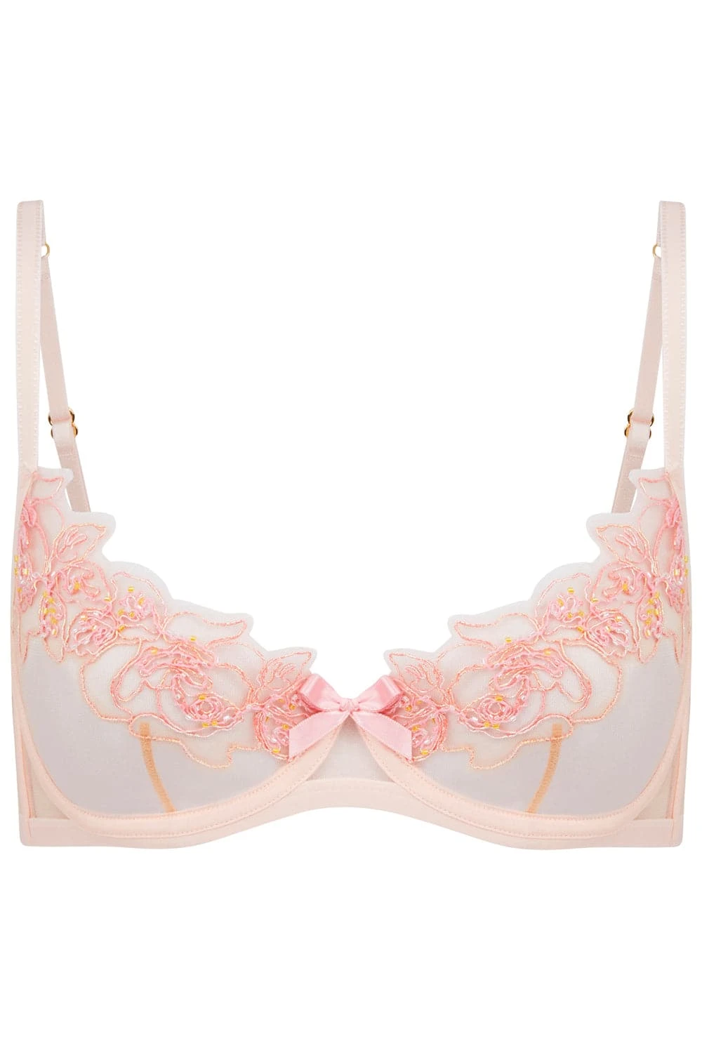 AGENT PROVOCATEUR Lindie Demi Cup Plunge Bra Baby Pink, Size UK 32DD 4 AGENT PROVOCATEUR Lindie Demi Cup Plunge Bra Baby Pink, Size UK 32DD - Image 2