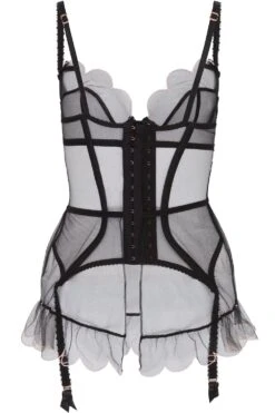 AGENT PROVOCATEUR Lorna Black Basque 11 AGENT PROVOCATEUR Lorna Black Basque -Fashion Lingerie Store agent provocateur lorna basque black pink ghost back