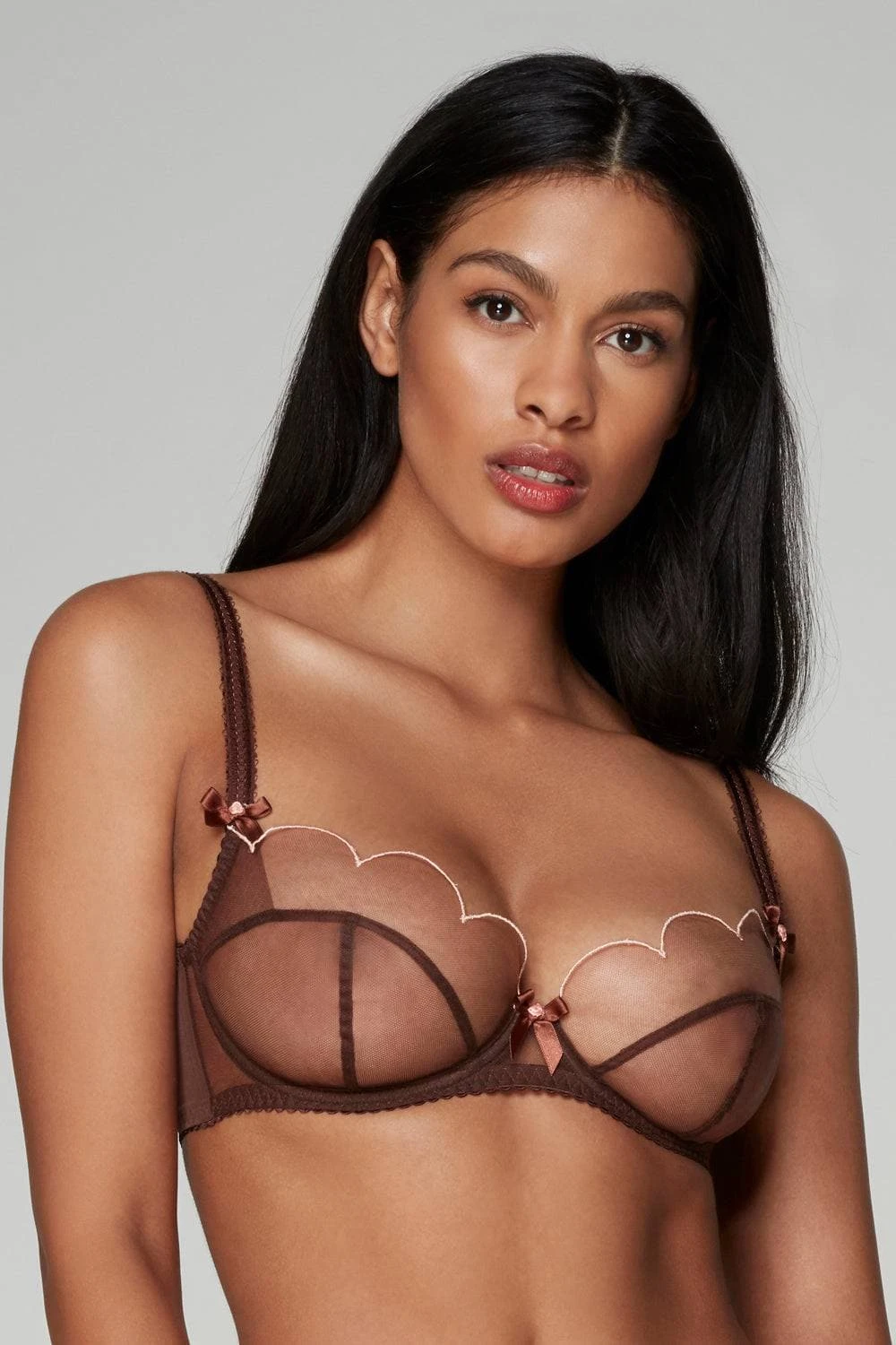 AGENT PROVOCATEUR Lorna Plunge Bra In Chestnut 3 AGENT PROVOCATEUR Lorna Plunge Bra In Chestnut
