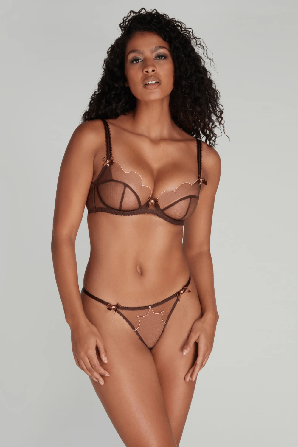 AGENT PROVOCATEUR Lorna Plunge Bra In Chestnut 8 AGENT PROVOCATEUR Lorna Plunge Bra In Chestnut - Image 6