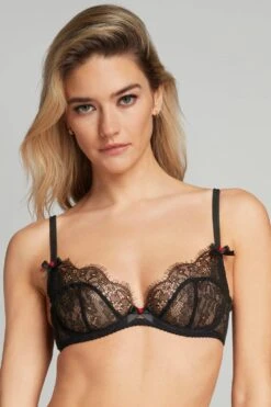 AGENT PROVOCATEUR Lorna Lace Plunge Bra Black