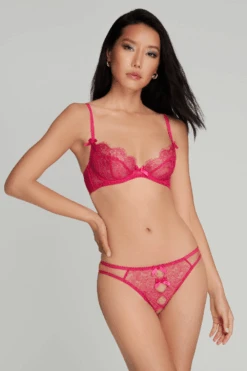 AGENT PROVOCATEUR Lorna Lace Ouvert Fuchsia, Size 2 (UK 8) -Fashion Lingerie Store agent provocateur lorna lace ouvert fuchsia 3