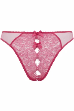 AGENT PROVOCATEUR Lorna Lace Ouvert Fuchsia, Size 2 (UK 8) -Fashion Lingerie Store agent provocateur lorna lace ouvert fuchsia ghost back