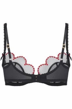 AGENT PROVOCATEUR Lorna Heart Plunge Underwired Bra 11 AGENT PROVOCATEUR Lorna Heart Plunge Underwired Bra -Fashion Lingerie Store agent provocateur lornaheart plunge underwired bra black red ghost back