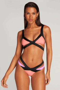 AGENT PROVOCATEUR Mazzy Bikini Top, Size 2 (UK 8) -Fashion Lingerie Store agent provocateur mazzy bikini top black coral lilac 3