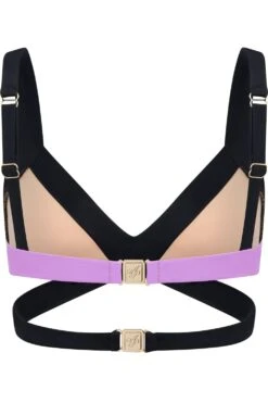 AGENT PROVOCATEUR Mazzy Bikini Top, Size 2 (UK 8) -Fashion Lingerie Store agent provocateur mazzy bikini top black coral lilac ghost back