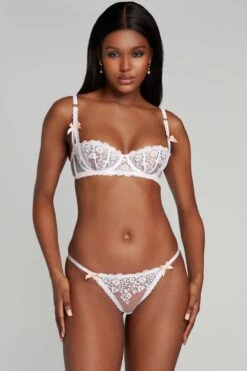 AGENT PROVOCATEUR Petunia Balconette Underwired Bra, Size 32B 12 AGENT PROVOCATEUR Petunia Balconette Underwired Bra, Size 32B -Fashion Lingerie Store agent provocateur petunia bra white blush baby pink 4