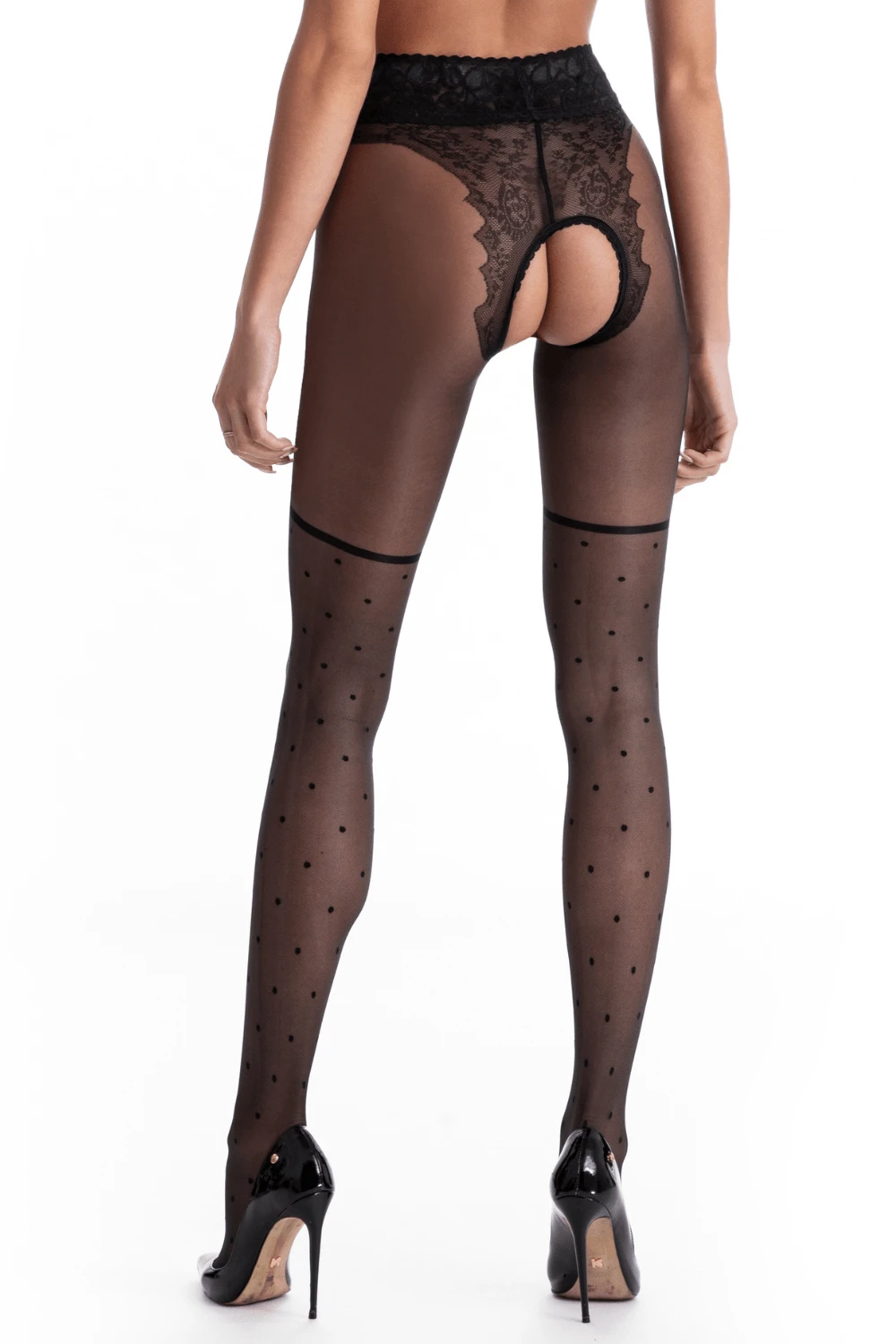 Lolita Crotchless Tights Black 30 Denier 4 Lolita Crotchless Tights Black 30 Denier - Image 2