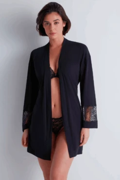 Aubade Lazy Days Kimono In Black