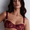 Aubade Magnetic Spell Half Cup Bra Crimson Red -Fashion Lingerie Store aubade magnetic spell half cup bra crimson red 1