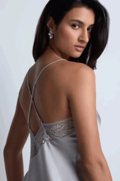Aubade Midnight Whisper Silver Silk Nightie 12 Aubade Midnight Whisper Silver Silk Nightie -Fashion Lingerie Store aubade midnight whisper nightie cosmos silver 5