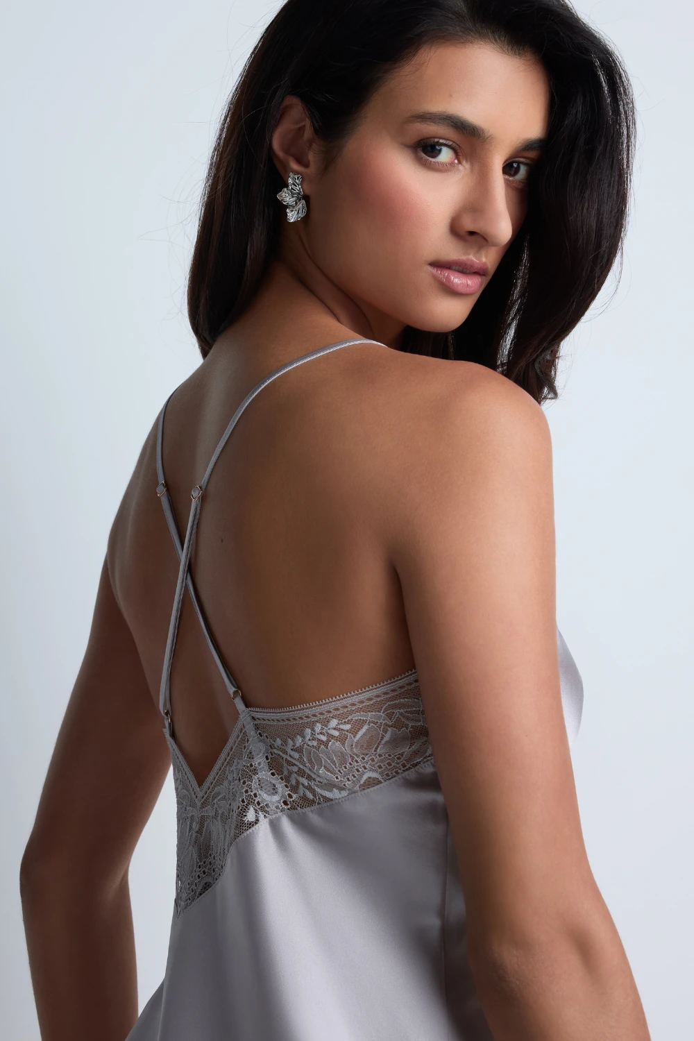 Aubade Midnight Whisper Silver Silk Nightie 7 Aubade Midnight Whisper Silver Silk Nightie - Image 5