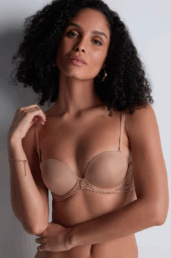 Aubade Sheer Emotion Sand Multiway Plunge Bandeau Bra