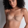 Aubade Sheer Emotion Sand Half Cup Bra 1 Aubade Sheer Emotion Sand Half Cup Bra -Fashion Lingerie Store aubade sheer emotion half cup bra sand 1