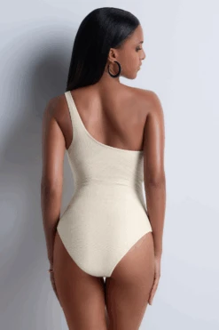 Aubade Shimmering Waters One Shoulder Swimsuit -Fashion Lingerie Store aubade shimmering waters one shoulder swimsuit golden white 2
