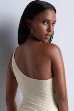 Aubade Shimmering Waters One Shoulder Swimsuit -Fashion Lingerie Store aubade shimmering waters one shoulder swimsuit golden white 4