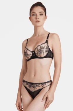 Aubade Tresor Infini Underwired Half Cup Bra, Size UK 32B 12 Aubade Tresor Infini Underwired Half Cup Bra, Size UK 32B -Fashion Lingerie Store aubade tresor infini half cup bra idf14 black 3