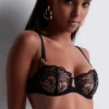 Aubade Vibes Black Embroidery Half Cup Bra 2 Aubade Vibes Black Embroidery Half Cup Bra -Fashion Lingerie Store aubade vibes half cup bra black 1