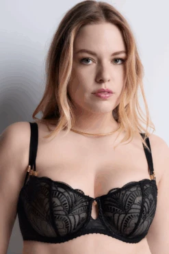 Aubade Vibes Black Embroidery Half Cup Bra 15 Aubade Vibes Black Embroidery Half Cup Bra -Fashion Lingerie Store aubade vibes half cup bra black 5