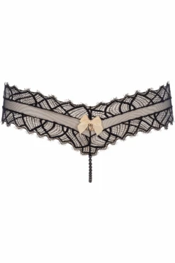 Bettie Page Black Lace Pearl Brief 9 Bettie Page Black Lace Pearl Brief -Fashion Lingerie Store bracli bettie page brief black ghost front