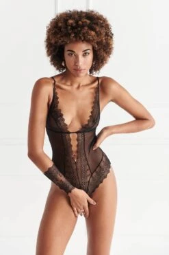 Geneva Pearl Lace Bodysuit Black 14 Geneva Pearl Lace Bodysuit Black -Fashion Lingerie Store bracli geneva black body 9