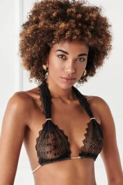 Geneva Pearl Bra Lace Black