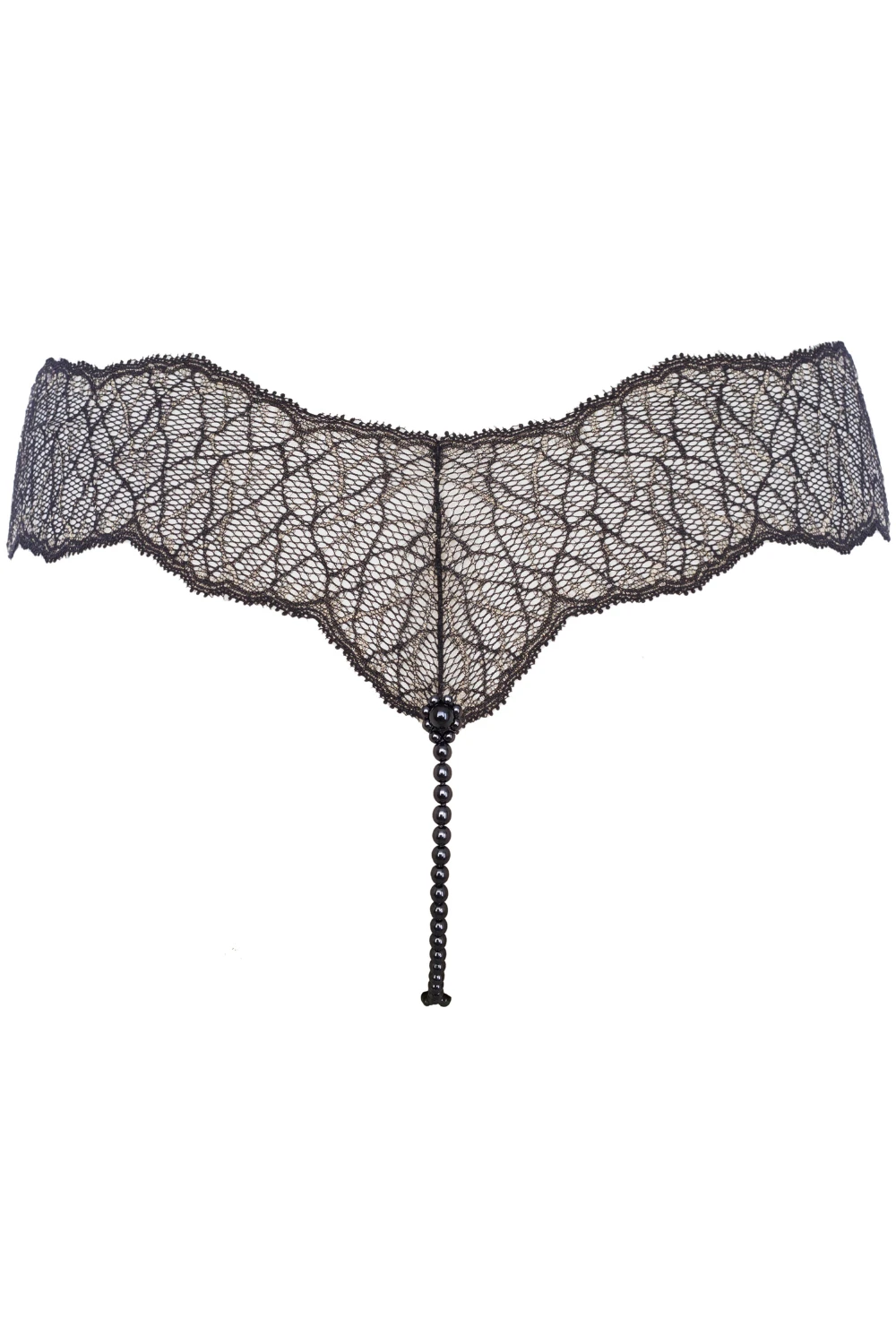 Sydney Daisy Dark Double Pearl Thong In Black 6 Sydney Daisy Dark Double Pearl Thong In Black - Image 4