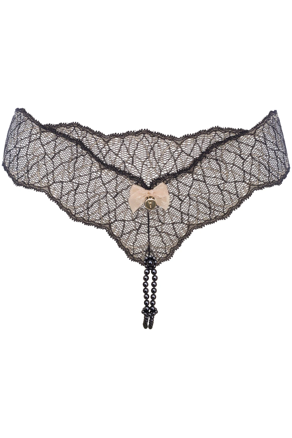 Sydney Daisy Dark Double Pearl Thong In Black 4 Sydney Daisy Dark Double Pearl Thong In Black - Image 2