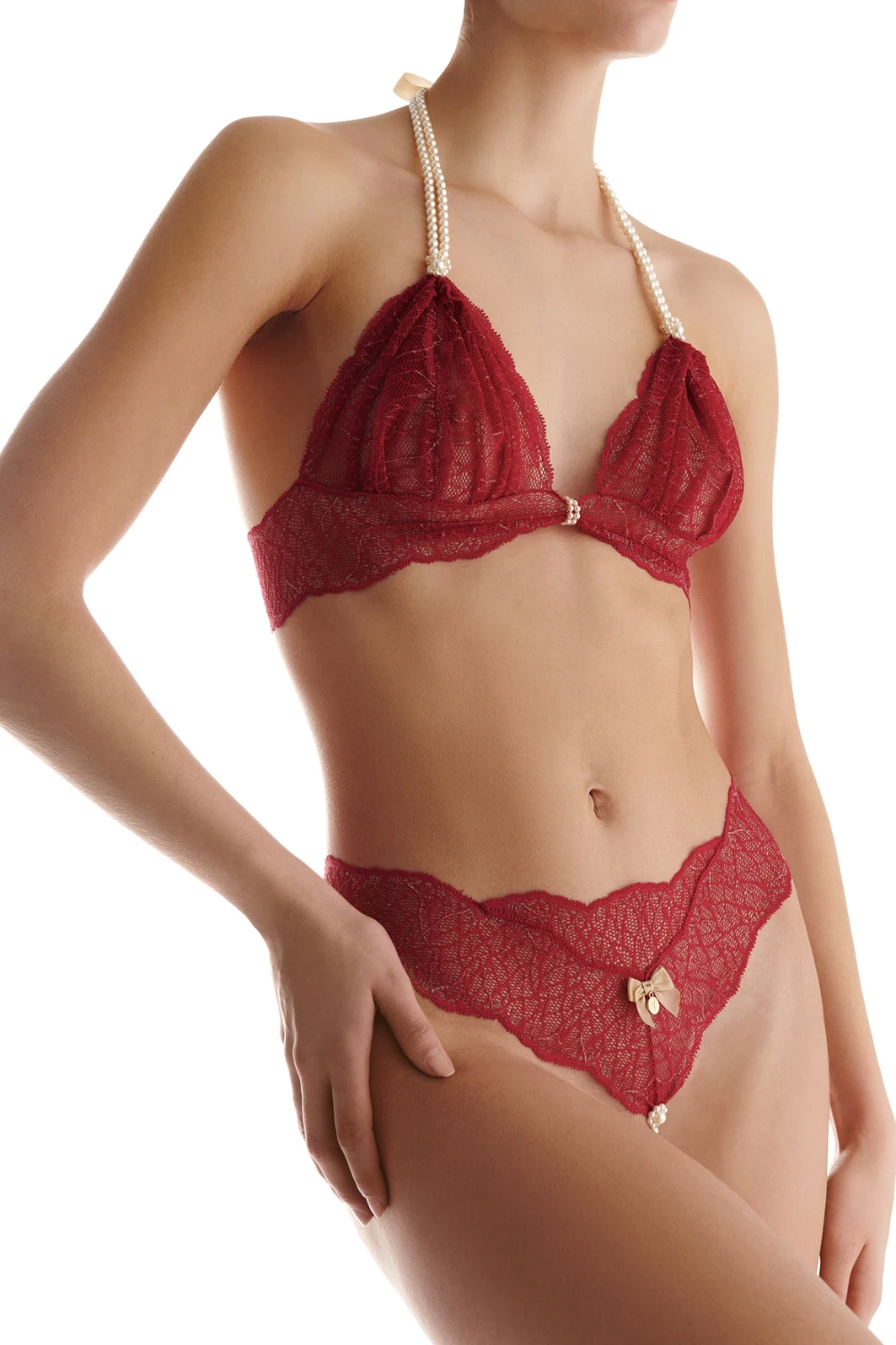 Sydney Daisy Double Pearl Thong Red 7 Sydney Daisy Double Pearl Thong Red - Image 5