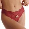 Sydney Daisy Dark Double Pearl Thong In Red 2 Sydney Daisy Dark Double Pearl Thong In Red -Fashion Lingerie Store bracli sydney dark double pearl thong red 1