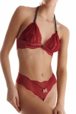 Sydney Daisy Dark Double Pearl Thong In Red 12 Sydney Daisy Dark Double Pearl Thong In Red -Fashion Lingerie Store bracli sydney dark double pearl thong red 3