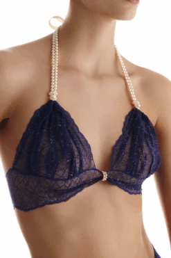 Sydney Daisy Pearl Bra In Blue