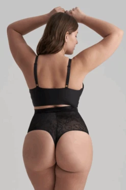 Bye Bra Lacy High Waist Shaping Thong 15 Bye Bra Lacy High Waist Shaping Thong -Fashion Lingerie Store bye bra lacy high waist shaping thong black 4