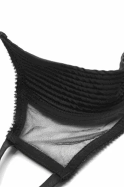 Chic Satin & Mesh Quarter Cup Bra In Black 7 Chic Satin & Mesh Quarter Cup Bra In Black -Fashion Lingerie Store cadolle chic quarter cup bra 1108ga black zoom 1