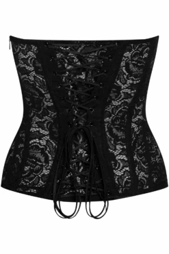 Cleves Mezzo Lace Corset 11 Cleves Mezzo Lace Corset -Fashion Lingerie Store cadolle cleves corset 3132nm black ghost back