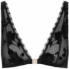 Clips Flocked Mesh Bralette -Fashion Lingerie Store cadolle clips bra 1127d black ghost front