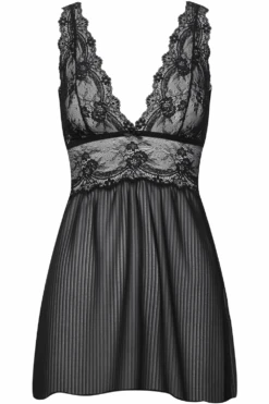 Grace Lace & Striped Chiffon Nightie, Size S (UK 10)